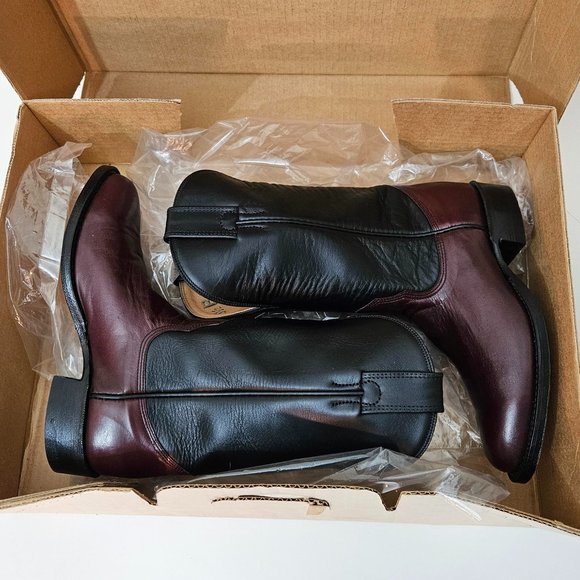 9. Cowboy Boots by Alberta Boots Co. Burgundy Kangaroo. Size 5.5 B. NIB - Picture 2 of 9